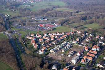 Aerial view of Lauterbourg in the state Bas-Rhin, France