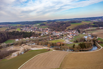 Aerial view of District Brombach in Bad Birnbach in the state Bavaria, Germany