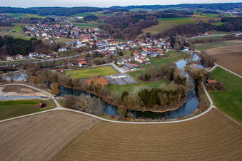 Aerial photograpy of District Brombach in Bad Birnbach in the state Bavaria, Germany