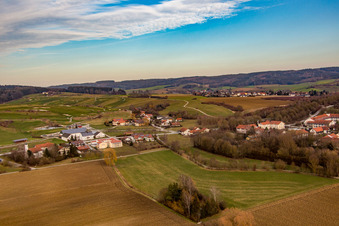 Oblique view of District Aunham in Bad Birnbach in the state Bavaria, Germany
