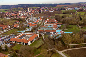 Aerial view of Rottal Thermal Baths in the district Aunham in Bad Birnbach in the state Bavaria, Germany