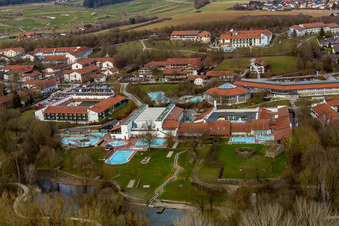Rottal Thermal Baths in the district Aunham in Bad Birnbach in the state Bavaria, Germany seen from above