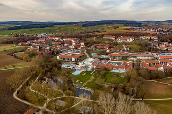 Rottal Thermal Baths in the district Aunham in Bad Birnbach in the state Bavaria, Germany from the plane