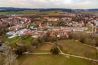 Rottal Thermal Baths in the district Aunham in Bad Birnbach in the state Bavaria, Germany viewn from the air