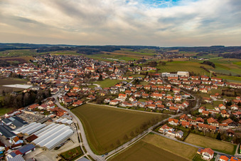 Bad Birnbach in the state Bavaria, Germany from the plane