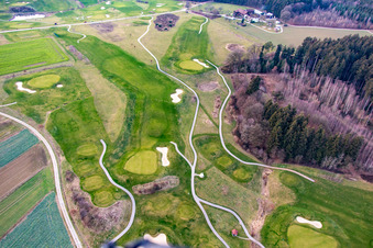 Aerial photograpy of Golf course of the Bella Vista Golf Club in Bad Birnbach in the state Bavaria, Germany