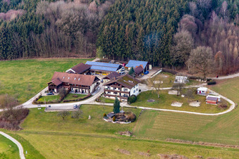 Bad Birnbach in the state Bavaria, Germany seen from a drone