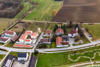 District Aunham in Bad Birnbach in the state Bavaria, Germany seen from a drone