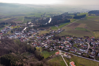 Aerial view of District Hirschbach in Bad Birnbach in the state Bavaria, Germany