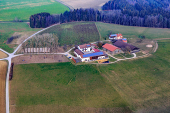 Aerial photograpy of Ziegelbauer Horse Farm in Pfarrkirchen in the state Bavaria, Germany