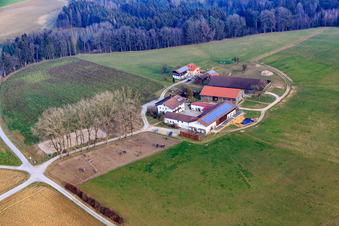 Ziegelbauer Horse Farm in Pfarrkirchen in the state Bavaria, Germany from above