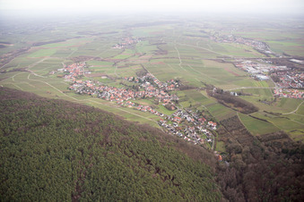 Aerial photograpy of District Pleisweiler in Pleisweiler-Oberhofen in the state Rhineland-Palatinate, Germany