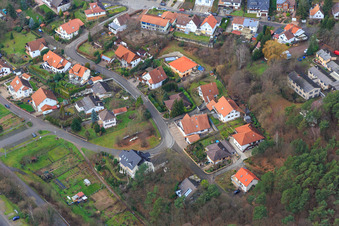 Aerial view of Kastanienstr in Dörrenbach in the state Rhineland-Palatinate, Germany