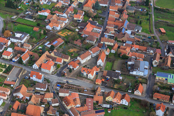 Evangelical Church, Parish Hall Oberotterbach and Town Hall in Oberotterbach in the state Rhineland-Palatinate, Germany
