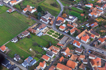 Aerial photograpy of Park of the Hotel Schlössl Oberotterbach in Oberotterbach in the state Rhineland-Palatinate, Germany