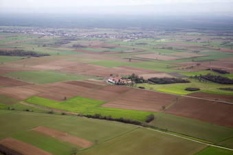 Workshop for Assisted Living of hidden Talents GmbH in the district Haftelhof in Schweighofen in the state Rhineland-Palatinate, Germany viewn from the air