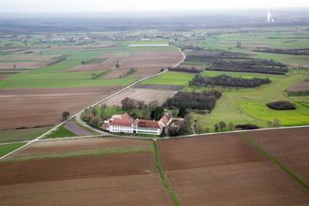 Aerial view of Workshop for Assisted Living of hidden Talents GmbH in the district Haftelhof in Schweighofen in the state Rhineland-Palatinate, Germany