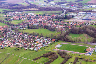 Oblique view of District Altenstadt in Wissembourg in the state Bas-Rhin, France