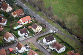 District Altenstadt in Wissembourg in the state Bas-Rhin, France from the plane