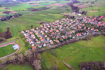 District Altenstadt in Wissembourg in the state Bas-Rhin, France viewn from the air