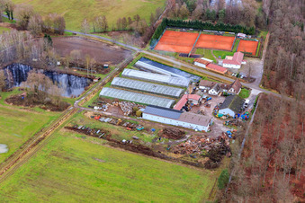 Tennis courts and restaurant at Bienwald and Waldhof-Frey GmbH in Steinfeld in the state Rhineland-Palatinate, Germany