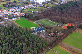 Sports hall and stadium of TuS 1908 Schaidt, shooting club Schaidt | Zur Gogglerstubb and tennis courts of TC Bienwald Schaidt in the district Schaidt in Wörth am Rhein in the state Rhineland-Palatinate, Germany
