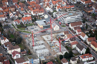 Oblique view of Construction site for City Quarters Building 'Im Stadtkern' in Kandel in the state Rhineland-Palatinate, Germany