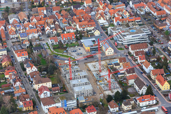 Construction site for new development in the city center in Kandel in the state Rhineland-Palatinate, Germany