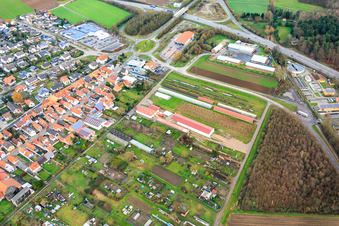 Sewage treatment plant with the Federal Motorway GmbH - Motorway Maintenance Department Kandel and Sewage Treatment Plant Kandel in Kandel in the state Rhineland-Palatinate, Germany