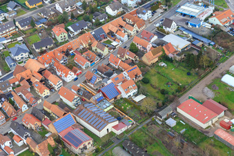 Back ditch in Kandel in the state Rhineland-Palatinate, Germany seen from above