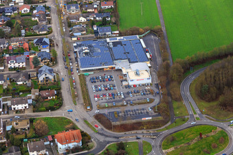 Aerial photograpy of EDEKA Kissel SBK Kandel in Kandel in the state Rhineland-Palatinate, Germany