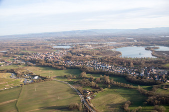 Bird's eye view of Lauterbourg in the state Bas-Rhin, France