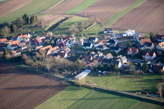 Niederlauterbach in the state Bas-Rhin, France from above