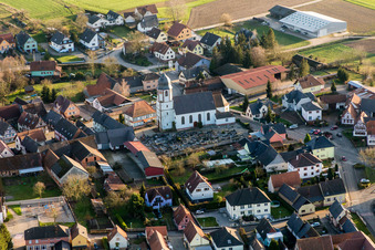 Church building in the village of in Niederlauterbach in Grand Est, France