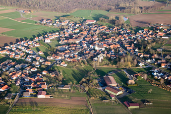 Salmbach in the state Bas-Rhin, France from the plane