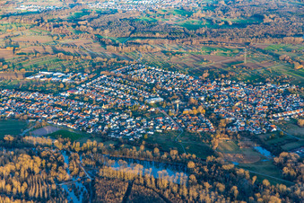 Aerial photograpy of Ilingen in the district Illingen in Elchesheim-Illingen in the state Baden-Wuerttemberg, Germany