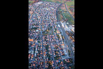 Town View of the streets and houses of the residential areas in Durmersheim in the state Baden-Wurttemberg
