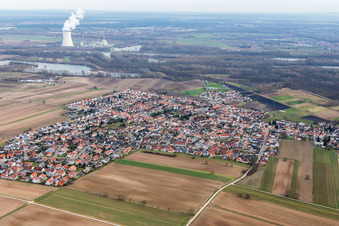 Town View of the streets and houses of the residential areas in the district Mechtersheim in Roemerberg in the state Rhineland-Palatinate, Germany