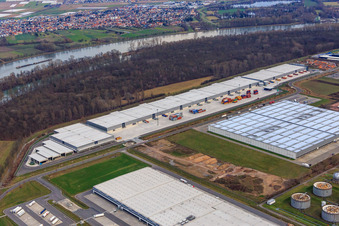 Industrial area at the airport with Syncreon Deutschland GmbH - branch Speyer in Speyer in the state Rhineland-Palatinate, Germany