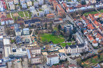 Deaconess Park in the Deaconess Foundation Hospital Speyer from the east in Speyer in the state Rhineland-Palatinate, Germany