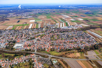 View from the north in Dudenhofen in the state Rhineland-Palatinate, Germany