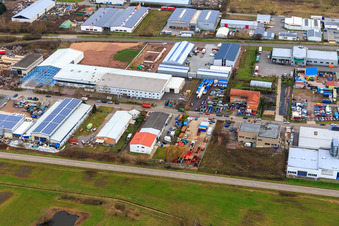 Industrial area In den Birkenwiesen with MKM Engineering GmbH in Offenbach an der Queich in the state Rhineland-Palatinate, Germany