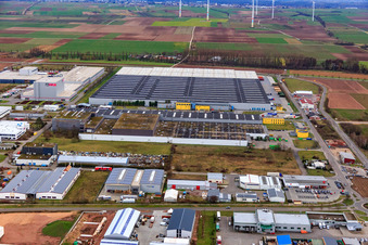 Interpark industrial park with Mercedes-Benz logistics center in Offenbach an der Queich in the state Rhineland-Palatinate, Germany