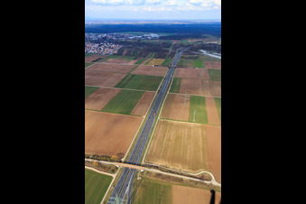 Course of the B9 in Hördt in the state Rhineland-Palatinate, Germany