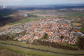 Aerial photograpy of District Rußheim in Dettenheim in the state Baden-Wuerttemberg, Germany