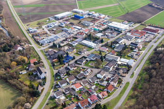 Gewerbering commercial area in the district Rußheim in Dettenheim in the state Baden-Wuerttemberg, Germany