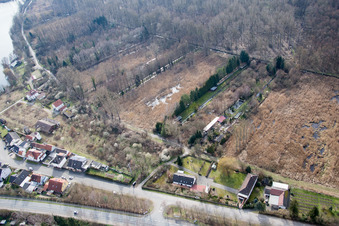 Aerial view of At Bruhrain in the district Neudorf in Graben-Neudorf in the state Baden-Wuerttemberg, Germany