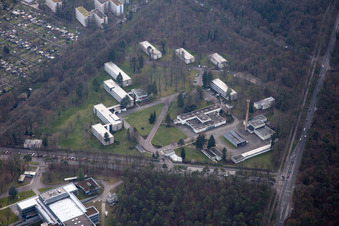 District Oststadt in Karlsruhe in the state Baden-Wuerttemberg, Germany from above