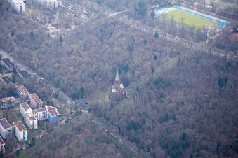 District Oststadt in Karlsruhe in the state Baden-Wuerttemberg, Germany out of the air