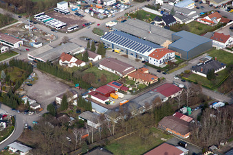 Herxheim bei Landau in the state Rhineland-Palatinate, Germany seen from a drone